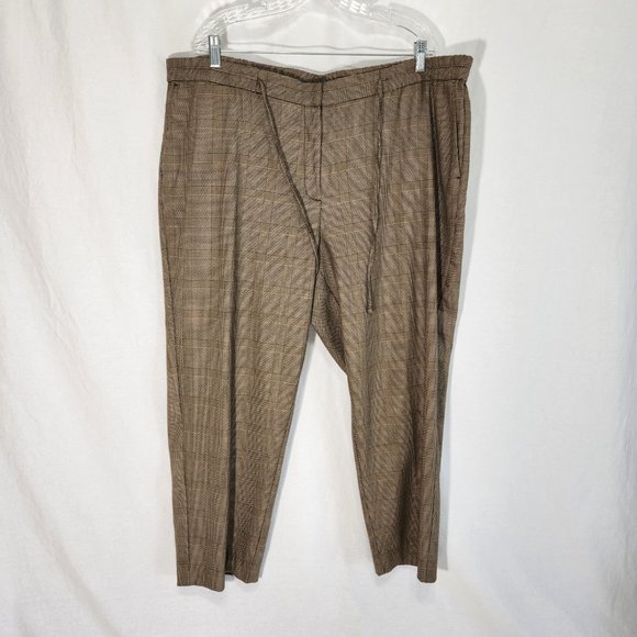 J. Jill  Office Black/Wheat Plaid Straight Leg Drawstring Pants Size 3X LIKE NEW - Picture 1 of 16